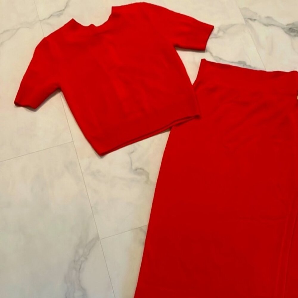 House of Harlow Cashmere skirt and crop set